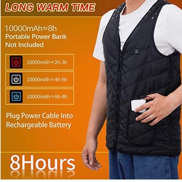 Unisex Electric USB Heated Vest Adjustable Size OPEN BOX Tested - Picture 3 of 17